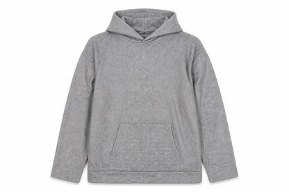 Zara Trafaluc Women Grey M Velour Hooded Pullover Hoodie