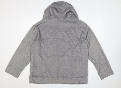Zara Trafaluc Women Grey M Velour Hooded Pullover Hoodie