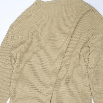 Boohoo Women Beige UK 24 Knit Long Sleeve Pullover Jumper