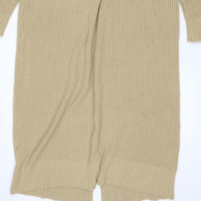 Boohoo Women Beige UK 24 Knit Long Sleeve Pullover Jumper
