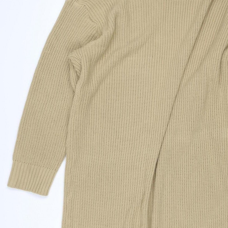 Boohoo Women Beige UK 24 Knit Long Sleeve Pullover Jumper