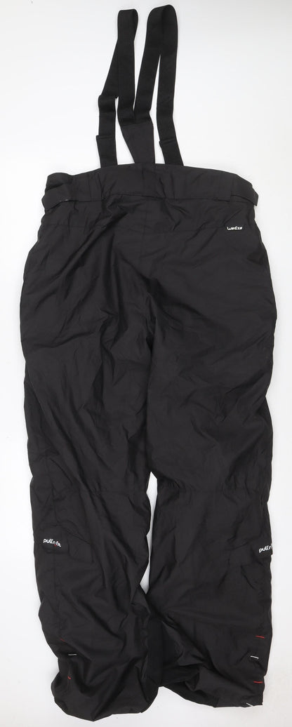Wedze Men’s Black M Snow Ski Trousers Braces Insulated Waterproof