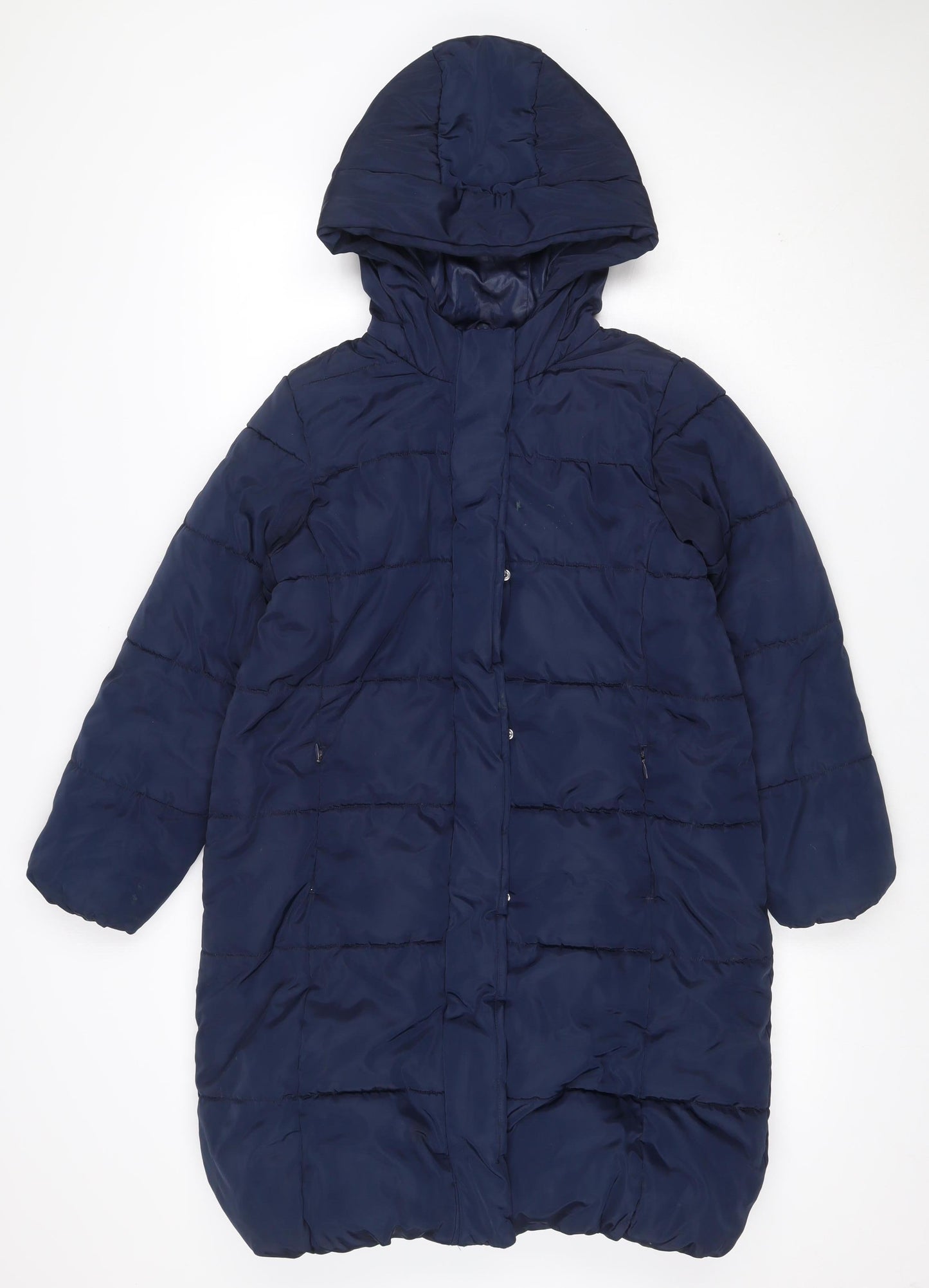 Marks & Spencer Girls Navy 13-14 Years Hooded Puffer Jacket Quilted