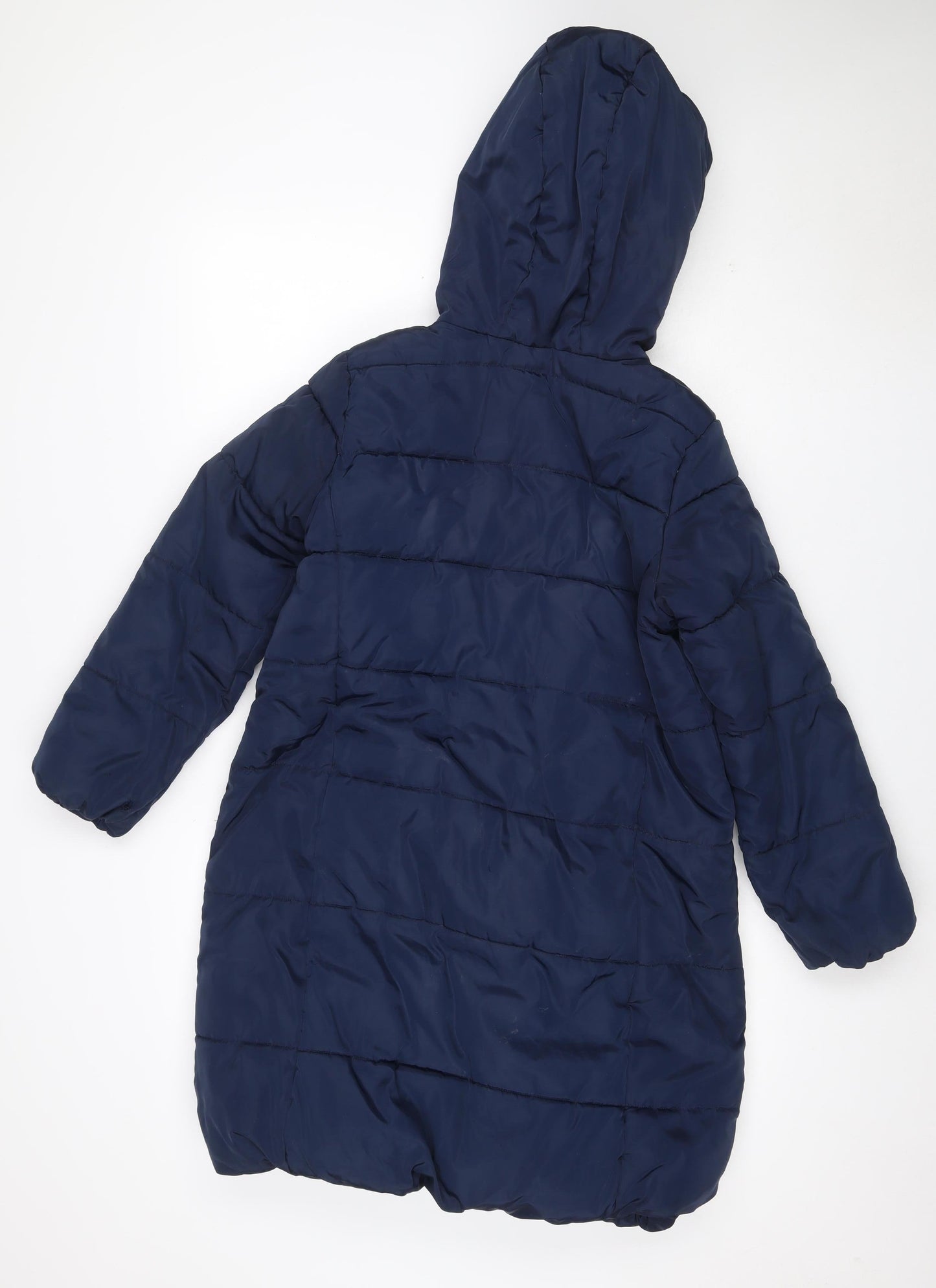 Marks & Spencer Girls Navy 13-14 Years Hooded Puffer Jacket Quilted