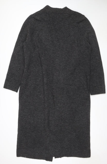 Zara Women Grey XL V-Neck Long Sleeve Knit Pullover Jumper