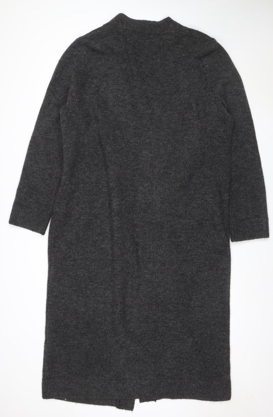 Zara Women Grey XL V-Neck Long Sleeve Knit Pullover Jumper