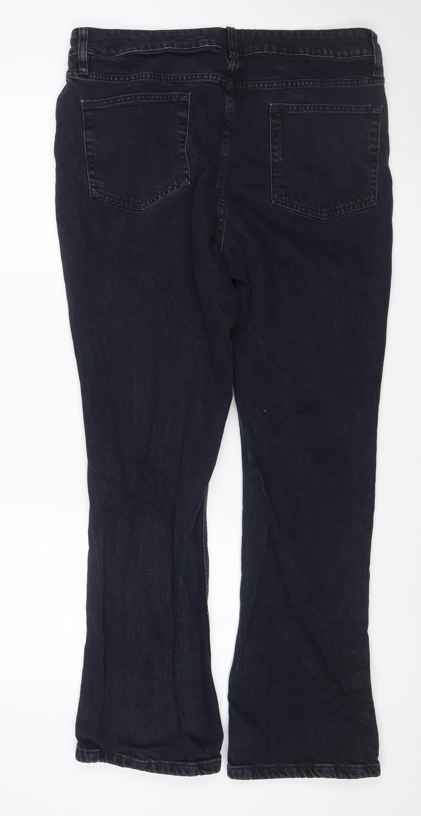 F&F Women’s Black Straight Leg Stretch Jeans UK 18 W35 Dark Wash