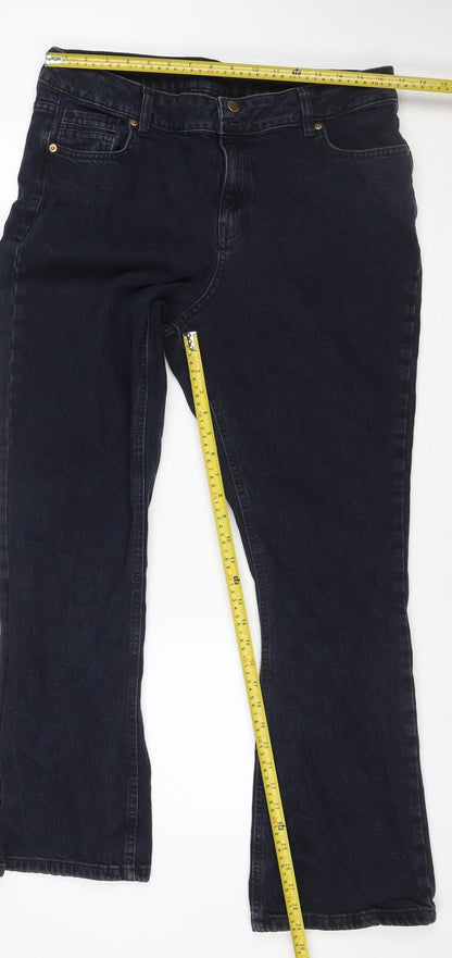 F&F Women’s Black Straight Leg Stretch Jeans UK 18 W35 Dark Wash