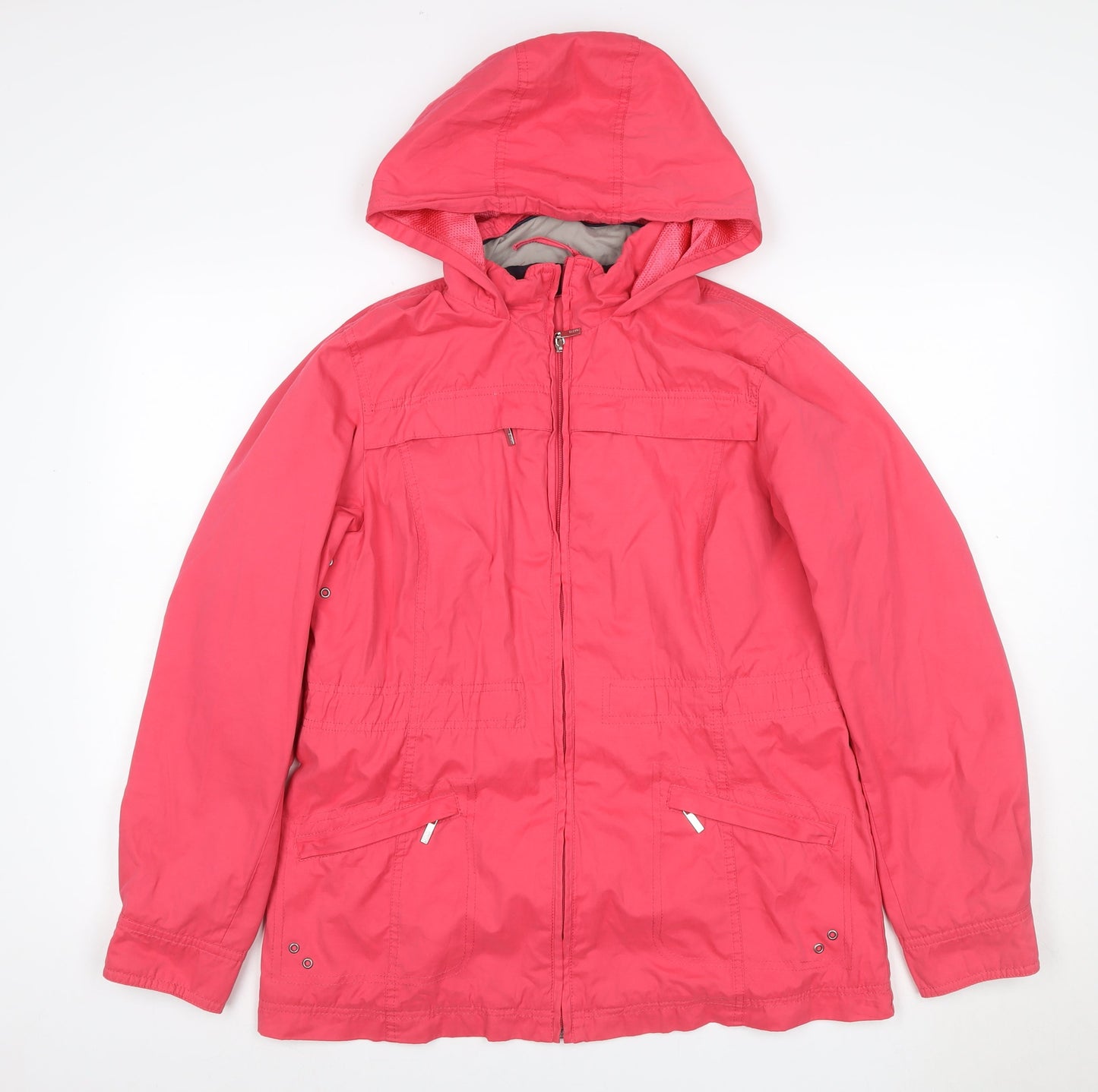 Maine New England Women’s Pink UK 14 Hooded Rain Jacket