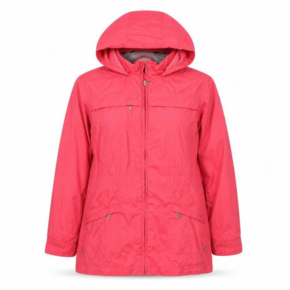 Front view of Maine New England Women’s Pink UK 14 Hooded Rain Jacket
