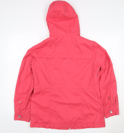 Maine New England Women’s Pink UK 14 Hooded Rain Jacket