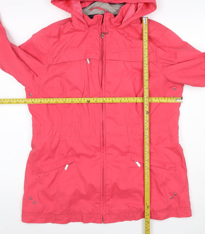 Maine New England Women’s Pink UK 14 Hooded Rain Jacket