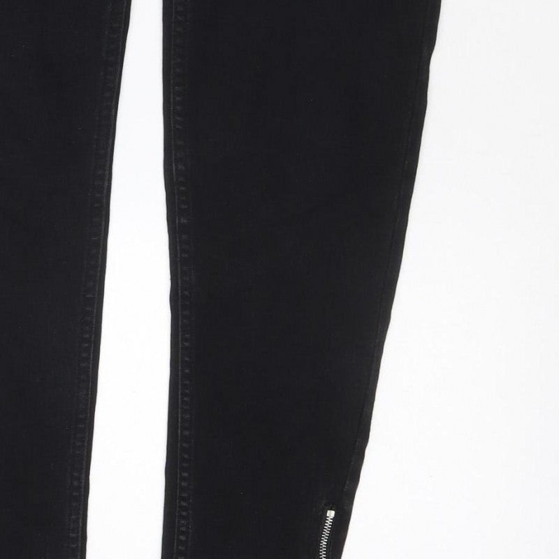 Denim Co. Women’s Black UK 12 Skinny Stretch Jeans Ankle Zip