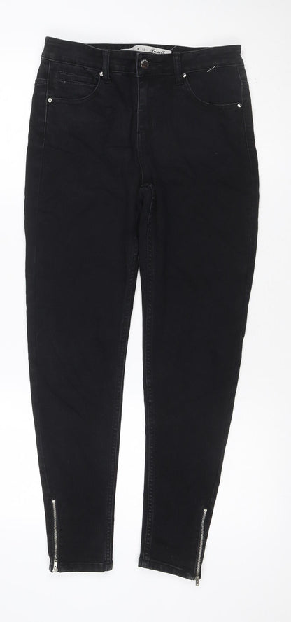 Denim Co. Women’s Black UK 12 Skinny Stretch Jeans Ankle Zip