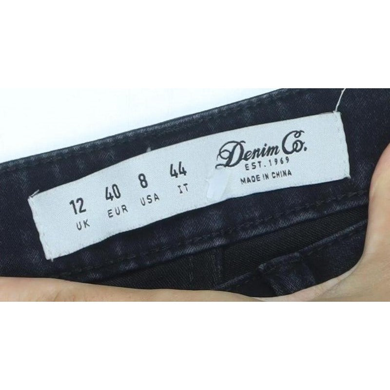 Denim Co. Women’s Black UK 12 Skinny Stretch Jeans Ankle Zip