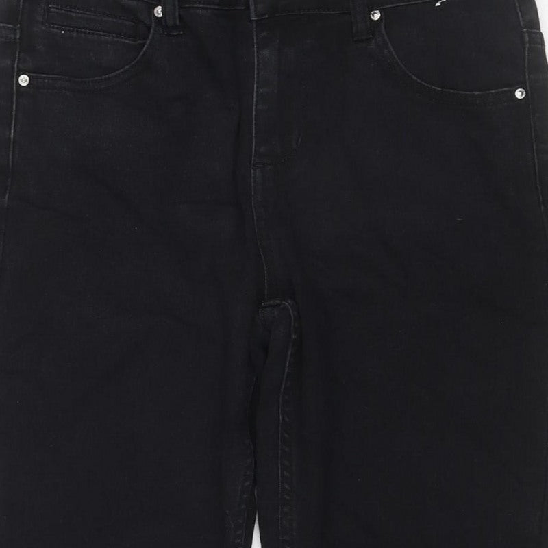 Denim Co. Women’s Black UK 12 Skinny Stretch Jeans Ankle Zip