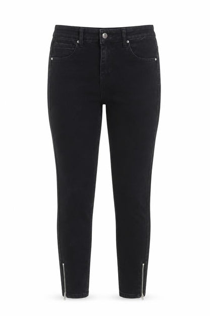 Denim Co. Women’s Black UK 12 Skinny Stretch Jeans Ankle Zip