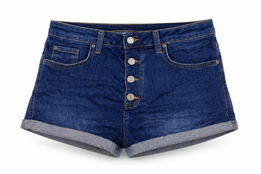 Denim Co. Women’s Blue High Rise Stretch Denim Shorts UK 12 Cuffed