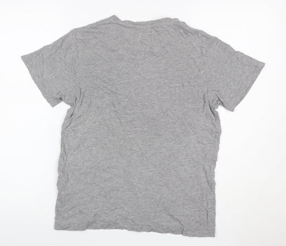 Jack & Jones Men’s Grey XS Crew Neck Logo Jersey T-Shirt
