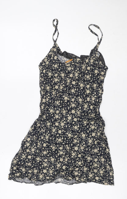 Urban Outfitters Women Black Floral Lace Strappy Slip Dress S Petite