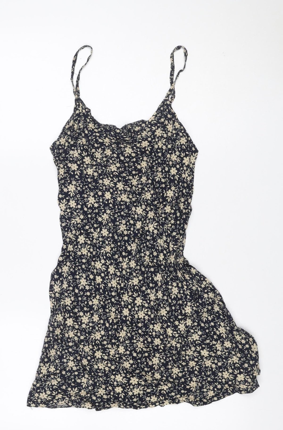 Urban Outfitters Women Black Floral Lace Strappy Slip Dress S Petite