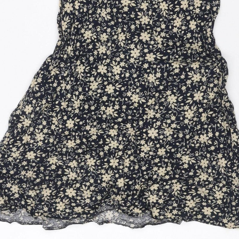 Urban Outfitters Women Black Floral Lace Strappy Slip Dress S Petite