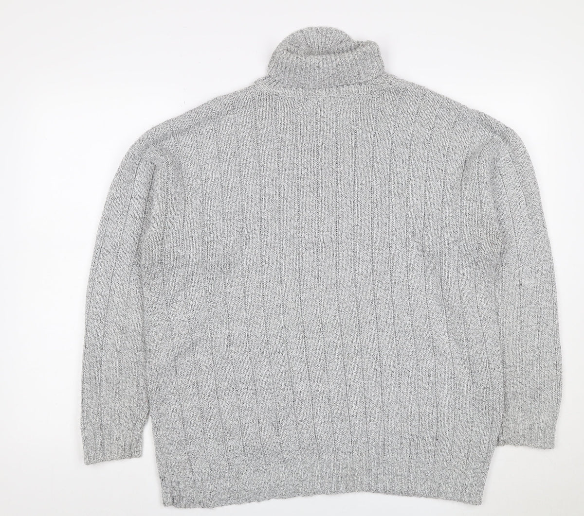 Bexley Women Grey M Cable Knit Roll Neck Chunky Pullover Jumper