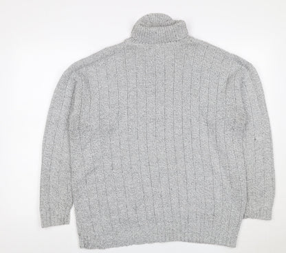 Bexley Women Grey M Cable Knit Roll Neck Chunky Pullover Jumper