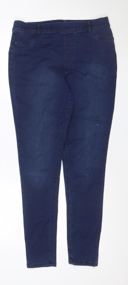 F&F Women's Blue UK 14 Skinny Stretch Denim Jeans Mid Rise