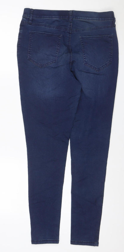 F&F Women's Blue UK 14 Skinny Stretch Denim Jeans Mid Rise