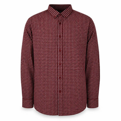 Dunnes Men Red Check Slim Fit Button-Down Shirt Size M