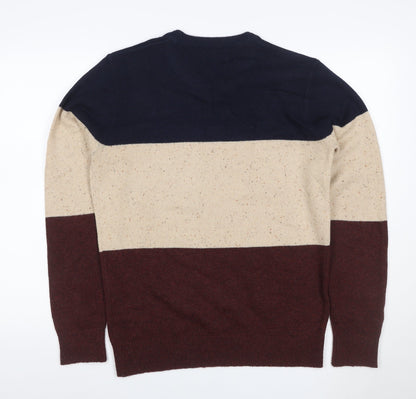 Next Men's Multicoloured M Crew Neck Colour Block Knit Pullover Jumper