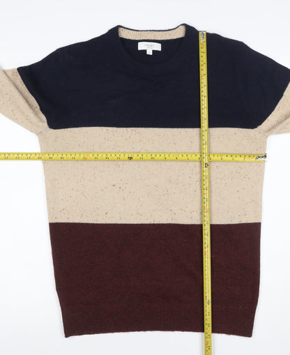Next Men's Multicoloured M Crew Neck Colour Block Knit Pullover Jumper