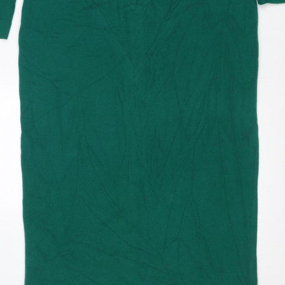 Infinie Paris Women Green UK 14 Jumper Dress Long Sleeve Zip Neck