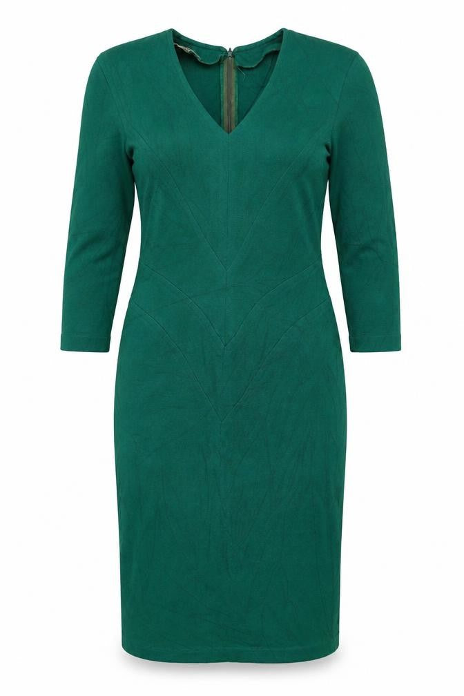 Infinie Paris Women Green UK 14 Jumper Dress Long Sleeve Zip Neck