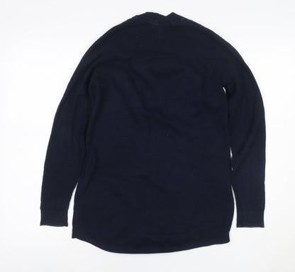 White Stuff Women’s Blue Size 10 Open Cotton Knit Cardigan Pockets