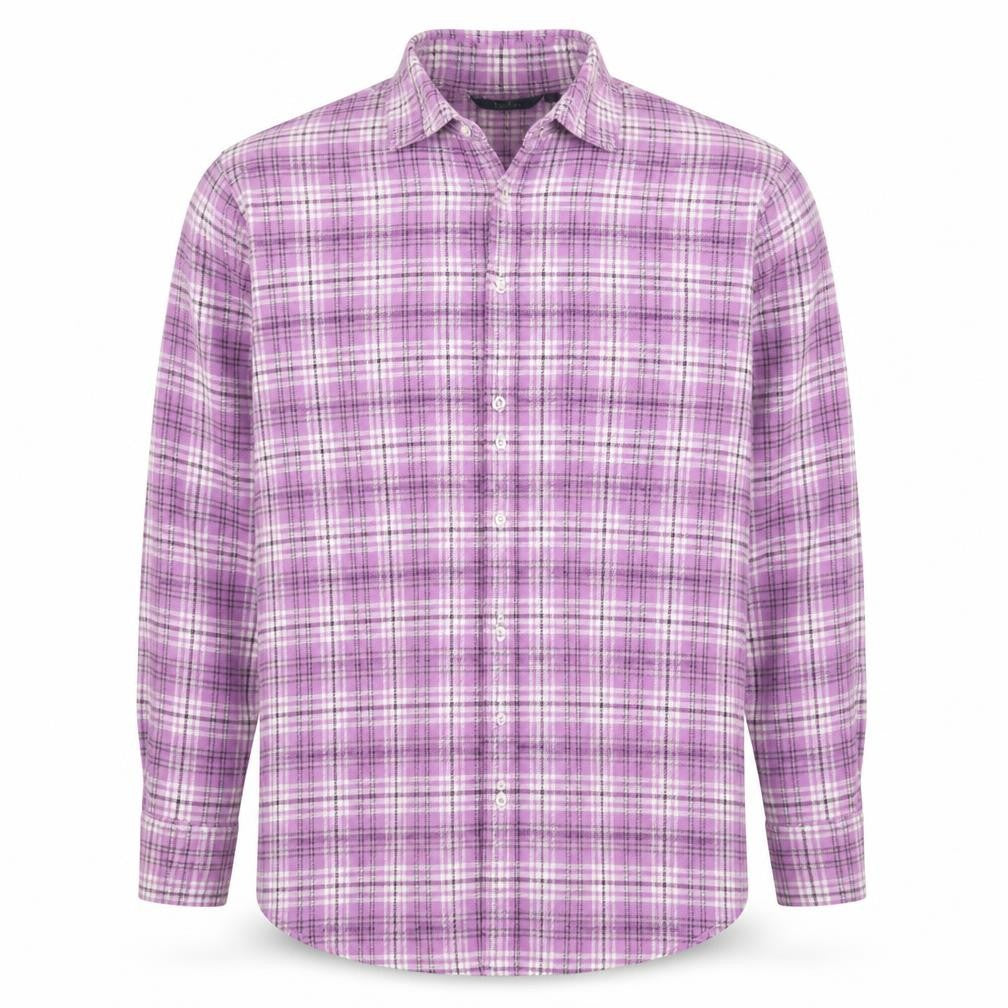 Boden Men's Purple Plaid Cotton Flannel Button-Down Shirt L
