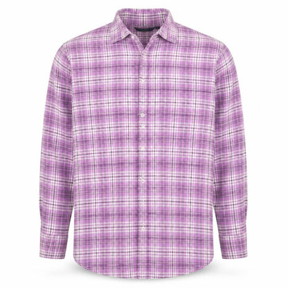 Boden Men's Purple Plaid Cotton Flannel Button-Down Shirt L