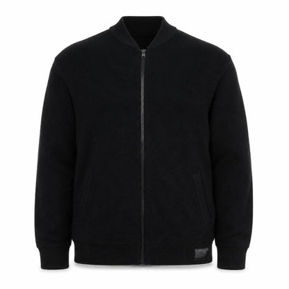 Hollister Men’s Black XL Full Zip Knit Jumper High Neck Pockets