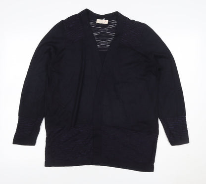 Per Una Women’s Black Size 12 Open Knit V-Neck Longline Cardigan