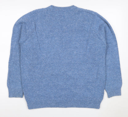 J. Frazer Women’s Blue Cable Knit Crew Neck Jumper Size 16
