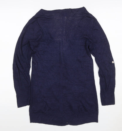 Lily & Me Women’s Blue Size 10 Linen Blend V-Neck Cardigan