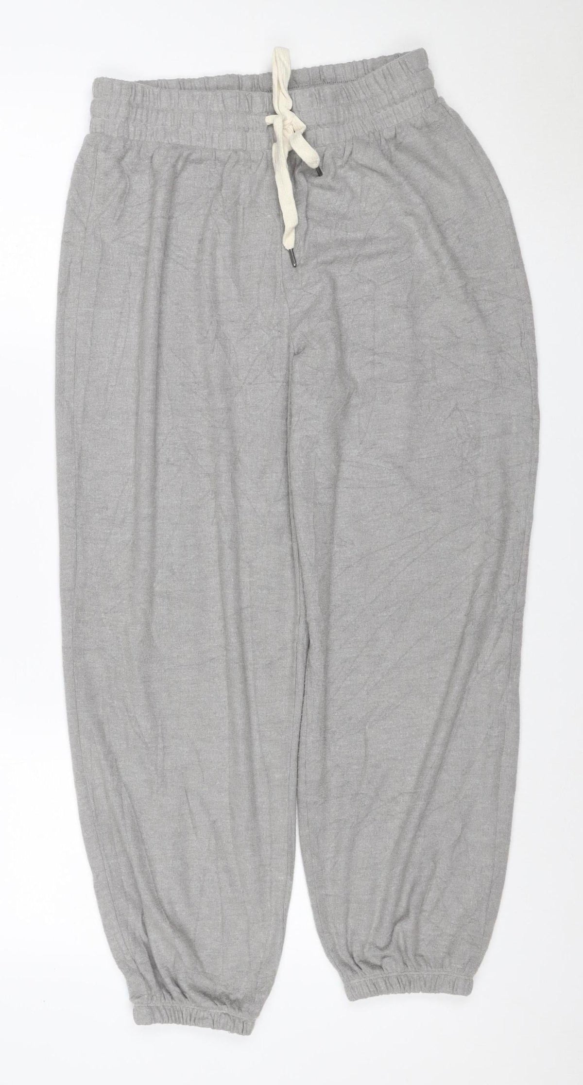 Wet Seal Women Grey S Jogger Trousers Linen Blend Drawstring Cuffed