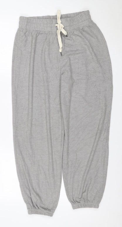Wet Seal Women Grey S Jogger Trousers Linen Blend Drawstring Cuffed