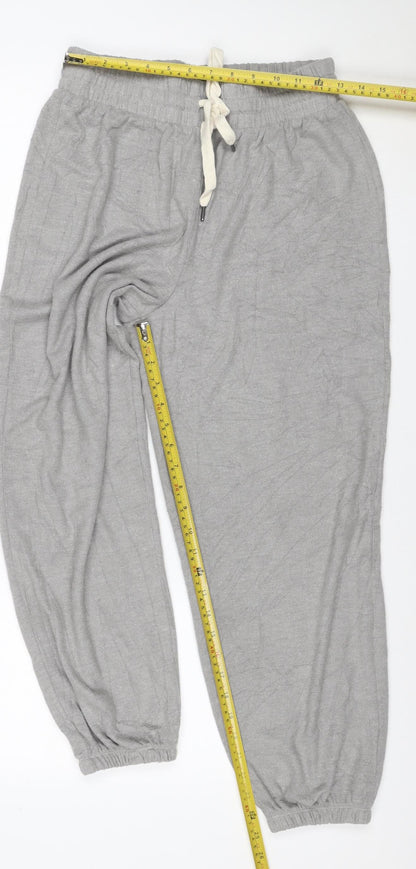 Wet Seal Women Grey S Jogger Trousers Linen Blend Drawstring Cuffed