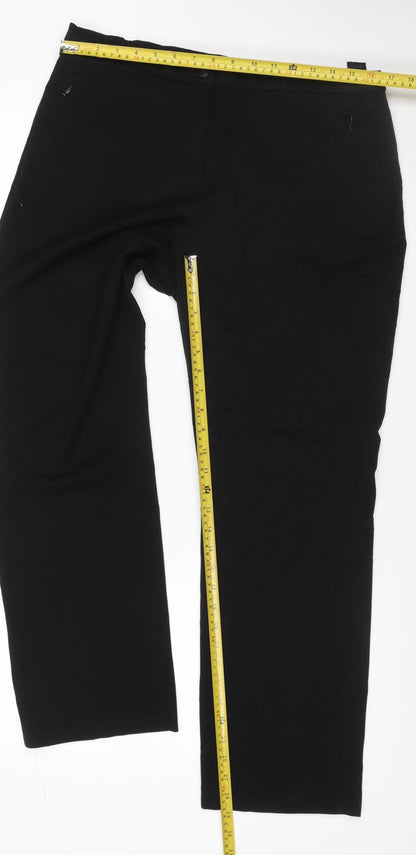Marks & Spencer Women Black UK 14 Wide Leg Dress Trousers Workwear