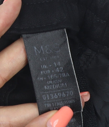 Marks & Spencer Women Black UK 14 Wide Leg Dress Trousers Workwear