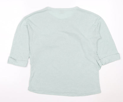 River Island Women Green Size 10 Ruffle Knit Pullover Jumper
