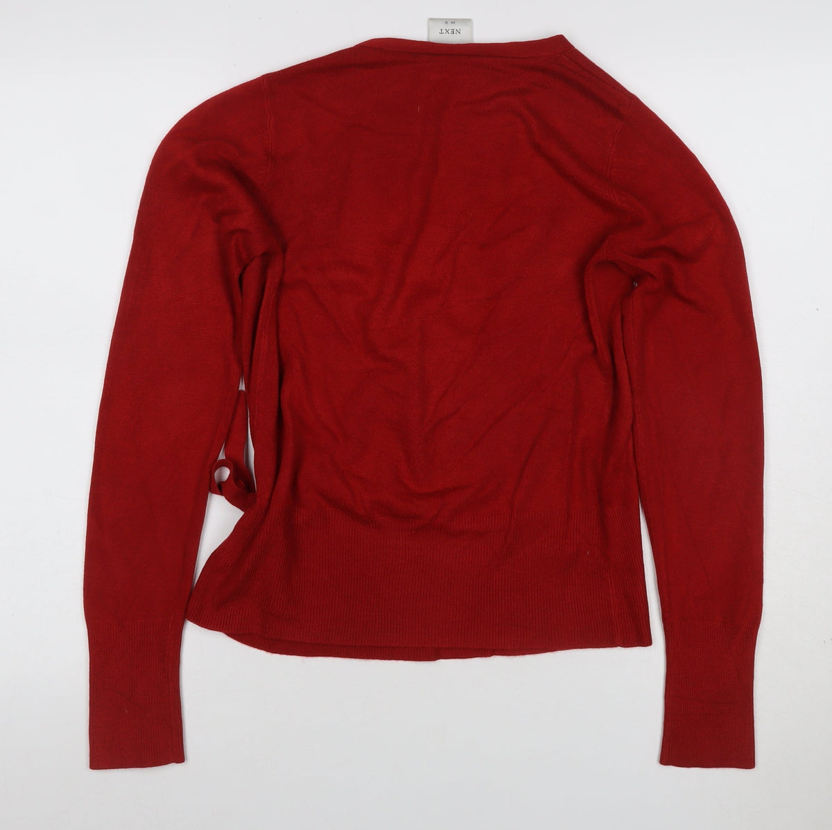 Next Women’s Red UK 12 Wrap V-Neck Belted Knit Jumper