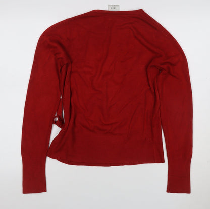 Next Women’s Red UK 12 Wrap V-Neck Belted Knit Jumper